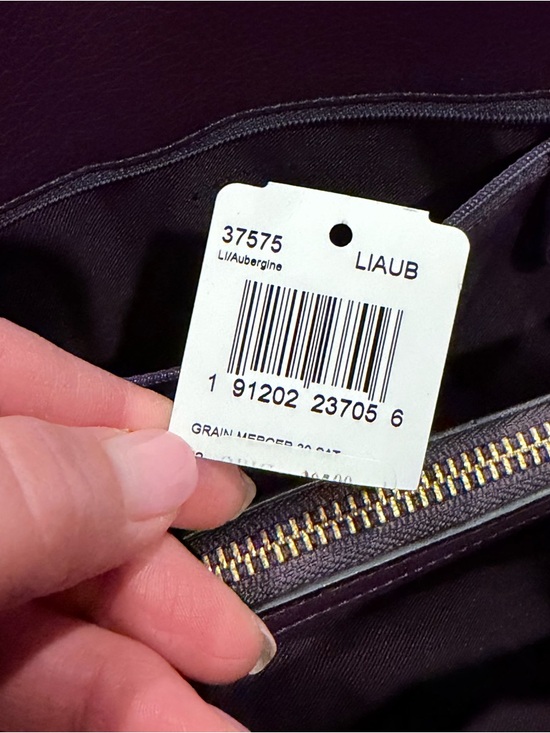 COACH Mercer Satchel 30 Grain Leather Aubergine Purple - Picture 12 of 12